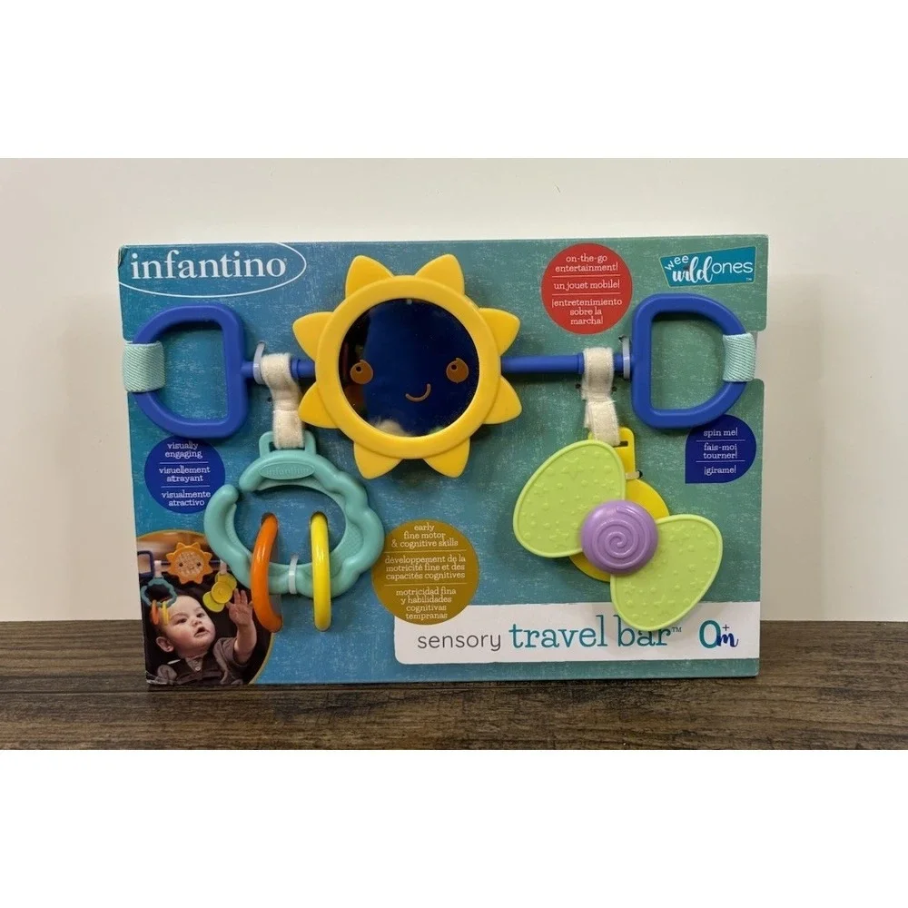 Infantino Sensory Travel Bar Engaging Activities for Car Seats & Strollers